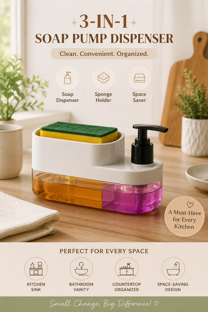 Zylova™ 3-in-1 Smart Soap Dispenser & Sponge Holder