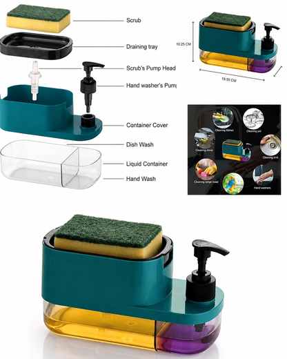 Zylova™ 3-in-1 Smart Soap Dispenser & Sponge Holder