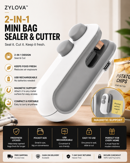 Zylova™ 2-in-1 Portable Mini Bag Sealer