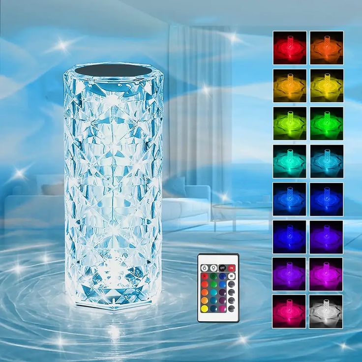 Zylova™ Crystal RGB Touch Table Lamp – Rechargeable LED Diamond Night Light