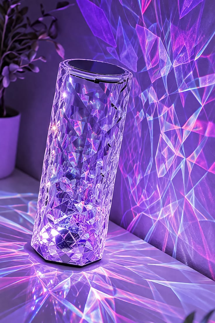 Zylova™ Crystal RGB Touch Table Lamp – Rechargeable LED Diamond Night Light
