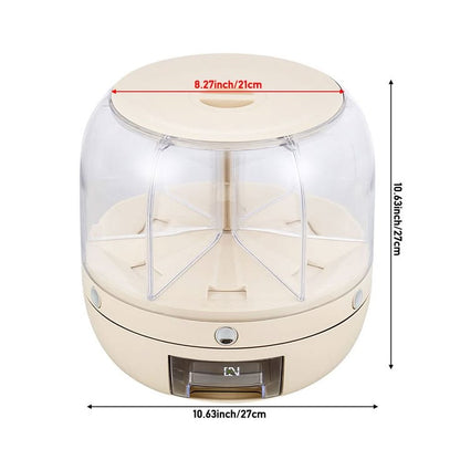 Zylova™ 6-Compartment Rotating Grain & Cereal Dispenser