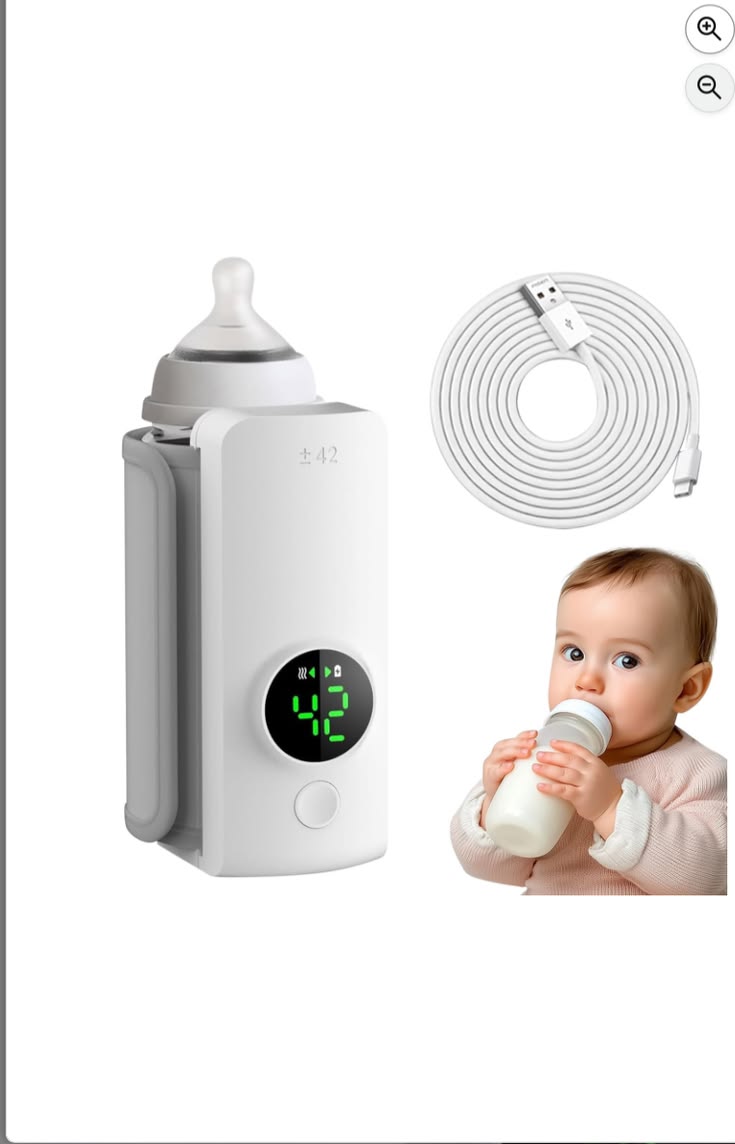 Zylova™ Portable Baby Bottle Warmer – Rechargeable Smart Milk Heater
