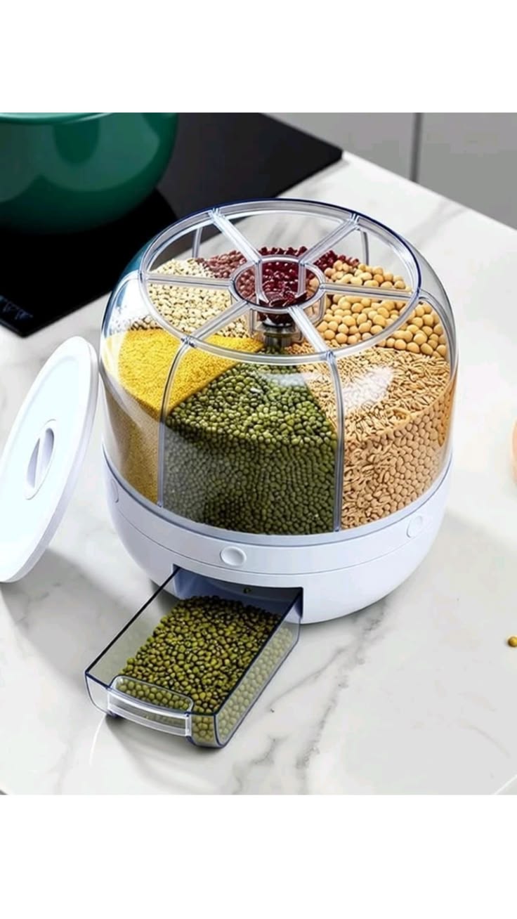 Zylova™ 6-Compartment Rotating Grain & Cereal Dispenser