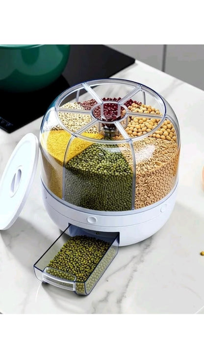Zylova™ 6-Compartment Rotating Grain & Cereal Dispenser