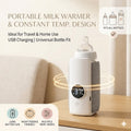 Zylova™ Portable Baby Bottle Warmer – Rechargeable Smart Milk Heater