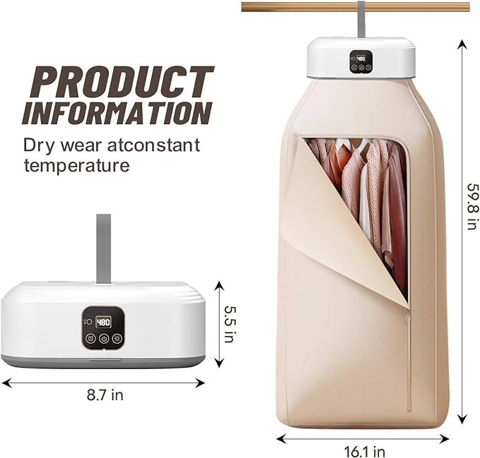 Zylova™ Smart Portable Clothes Dryer – Foldable Electric Drying Closet